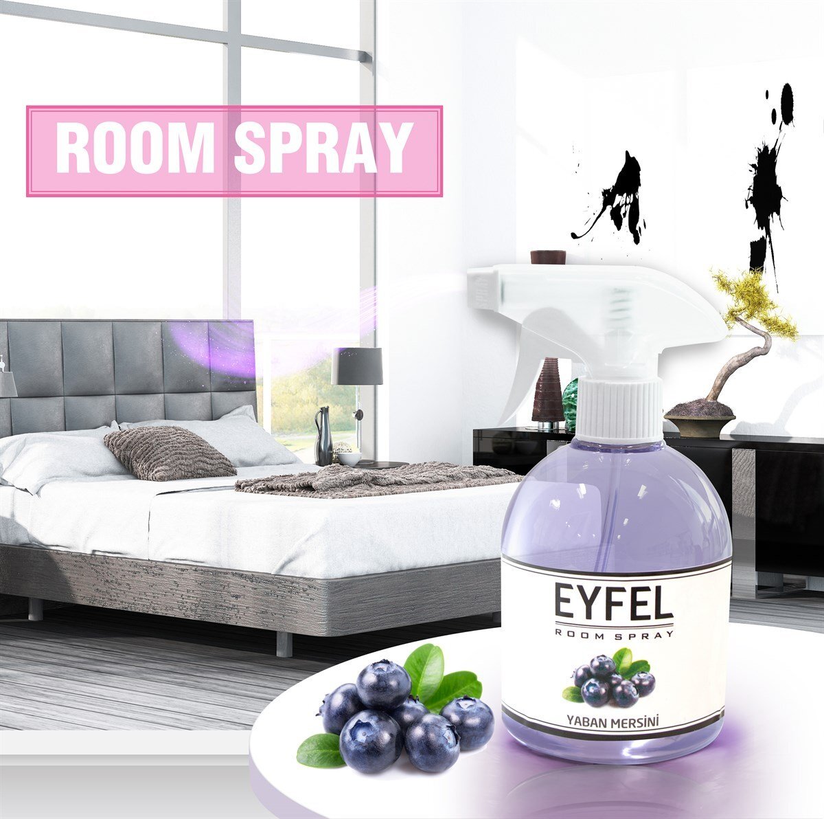  اسپری خوشبو کننده هوا ایفل اصل EYFEL مدل بلوبری blueberry حجم 500 میلی لیتر 