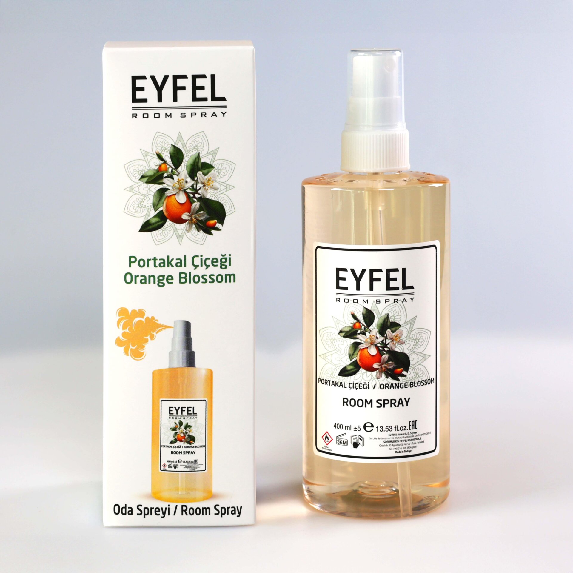  اسپری خوشبو کننده هوا ایفل اصل EYFEL مدل بهار نارنج Orange Spring حجم 400 میل 