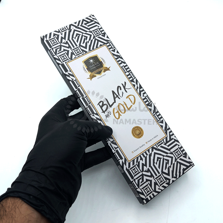  عود دستساز آلاکیک alaukik مدل سیاه سفید بلک گلد black gold کد 520214 