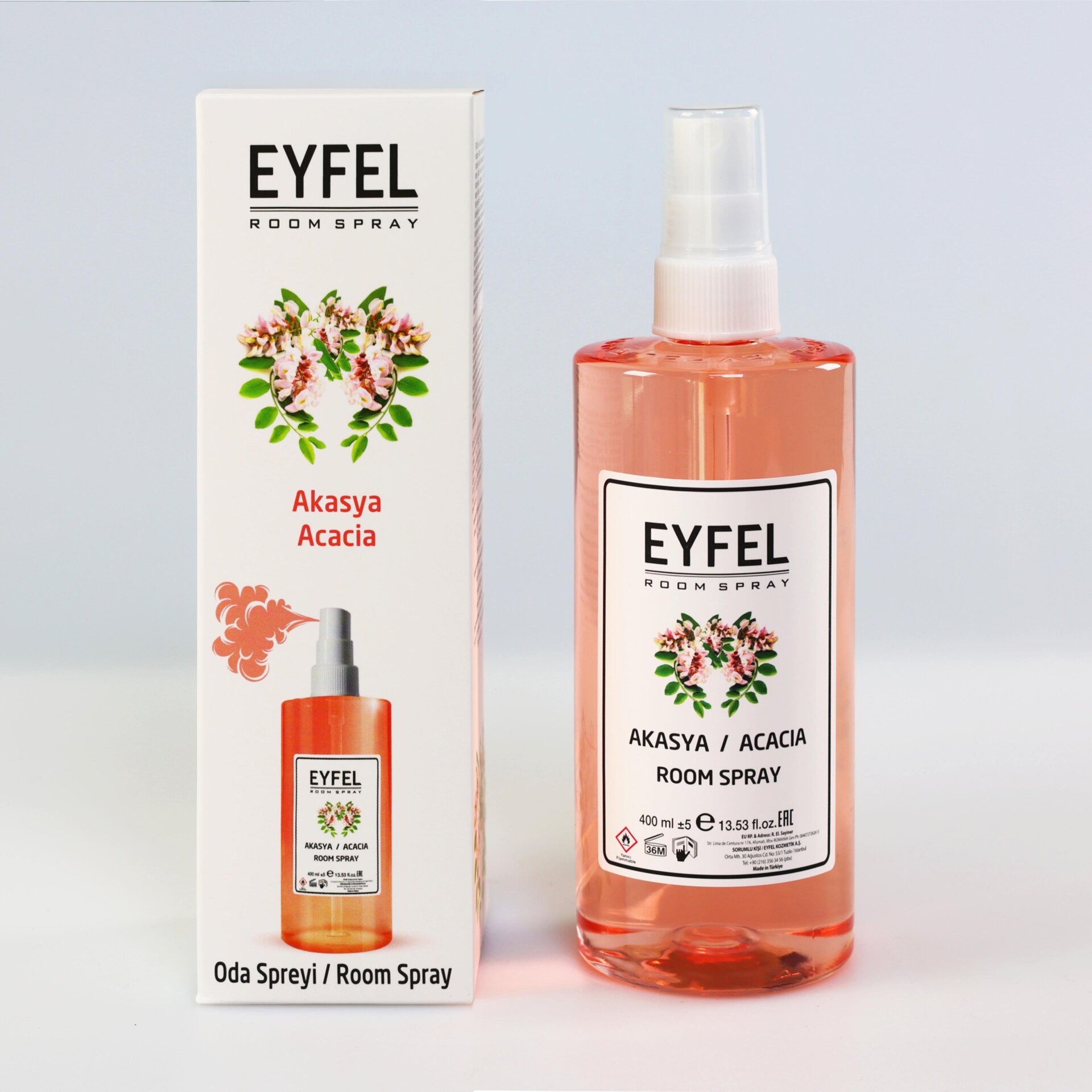  اسپری خوشبو کننده هوا ایفل اصل EYFEL مدل اقاقیا acacia حجم 400 میل 