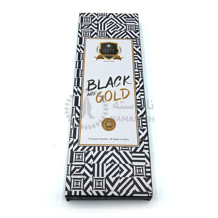  عود دستساز آلاکیک alaukik مدل سیاه سفید بلک گلد black gold کد 520214 
