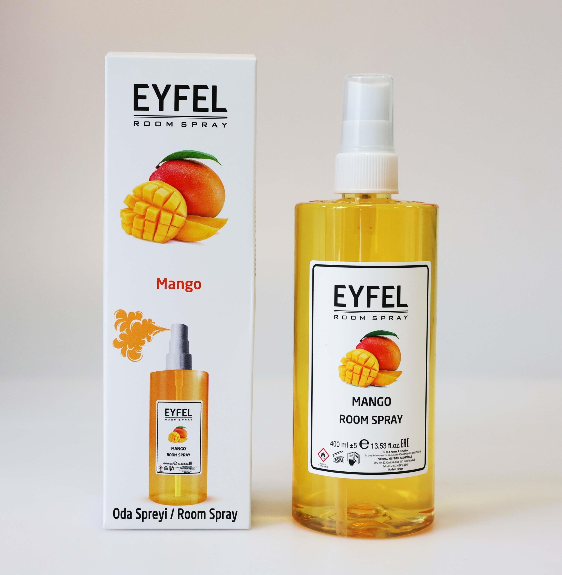 اسپری خوشبو کننده هوا ایفل اصل EYFEL مدل انبه mango حجم 400 میل 