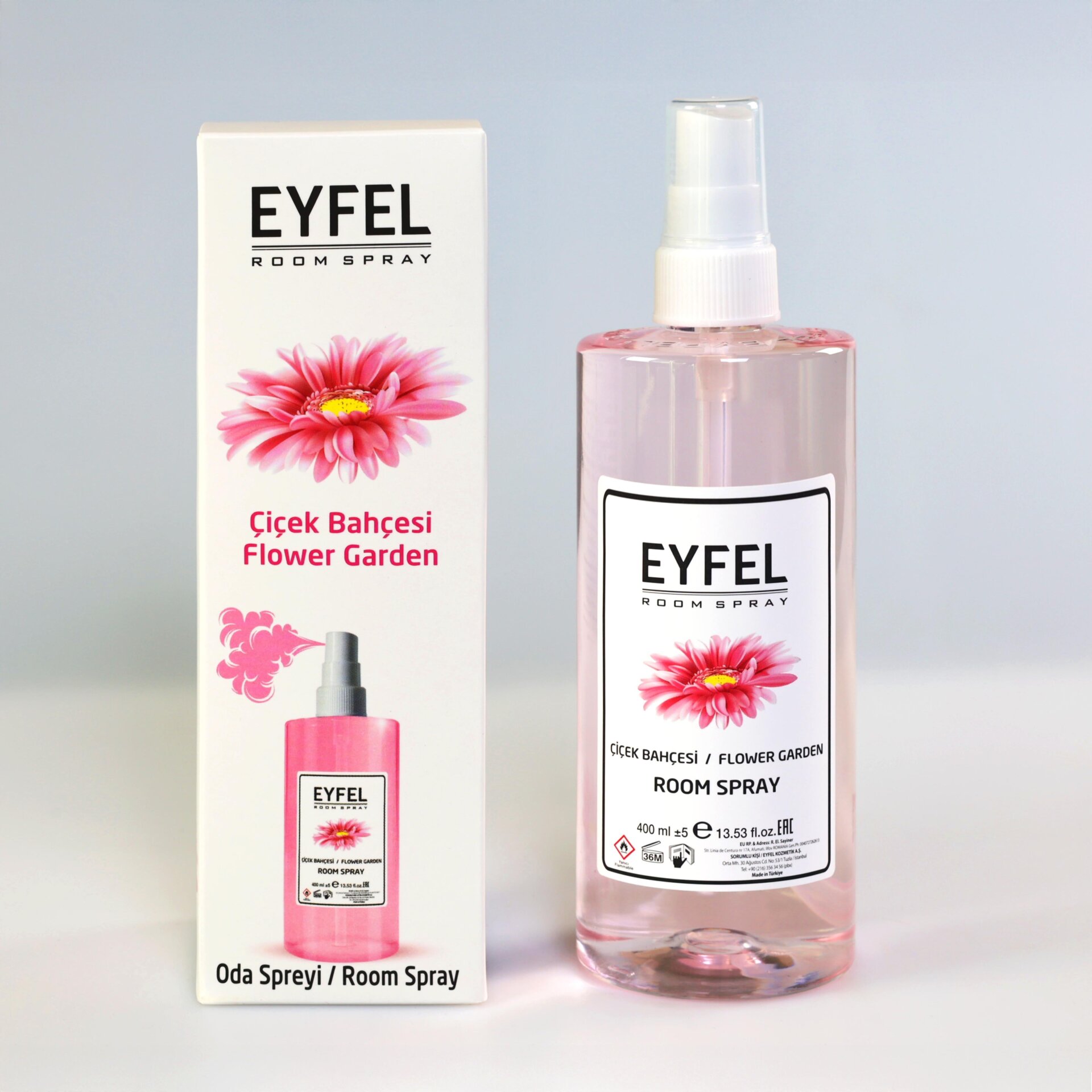  اسپری خوشبو کننده هوا ایفل اصل EYFEL مدل باغ گل Flower garden حجم 400 میل 