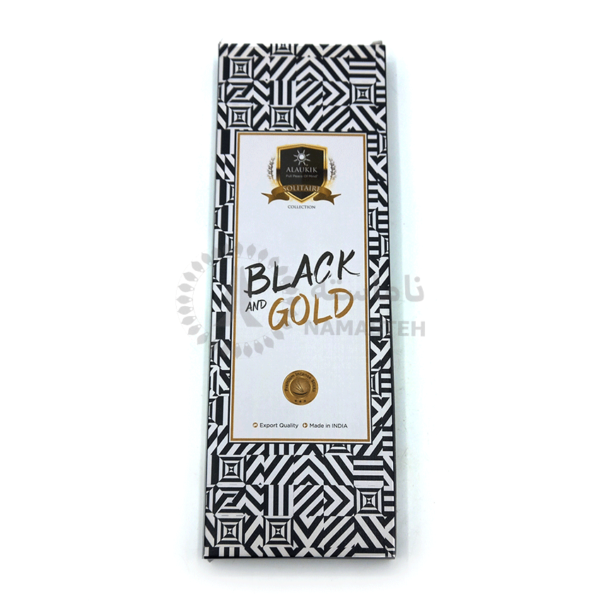 عود دستساز آلاکیک alaukik مدل سیاه سفید بلک گلد black gold کد 520214