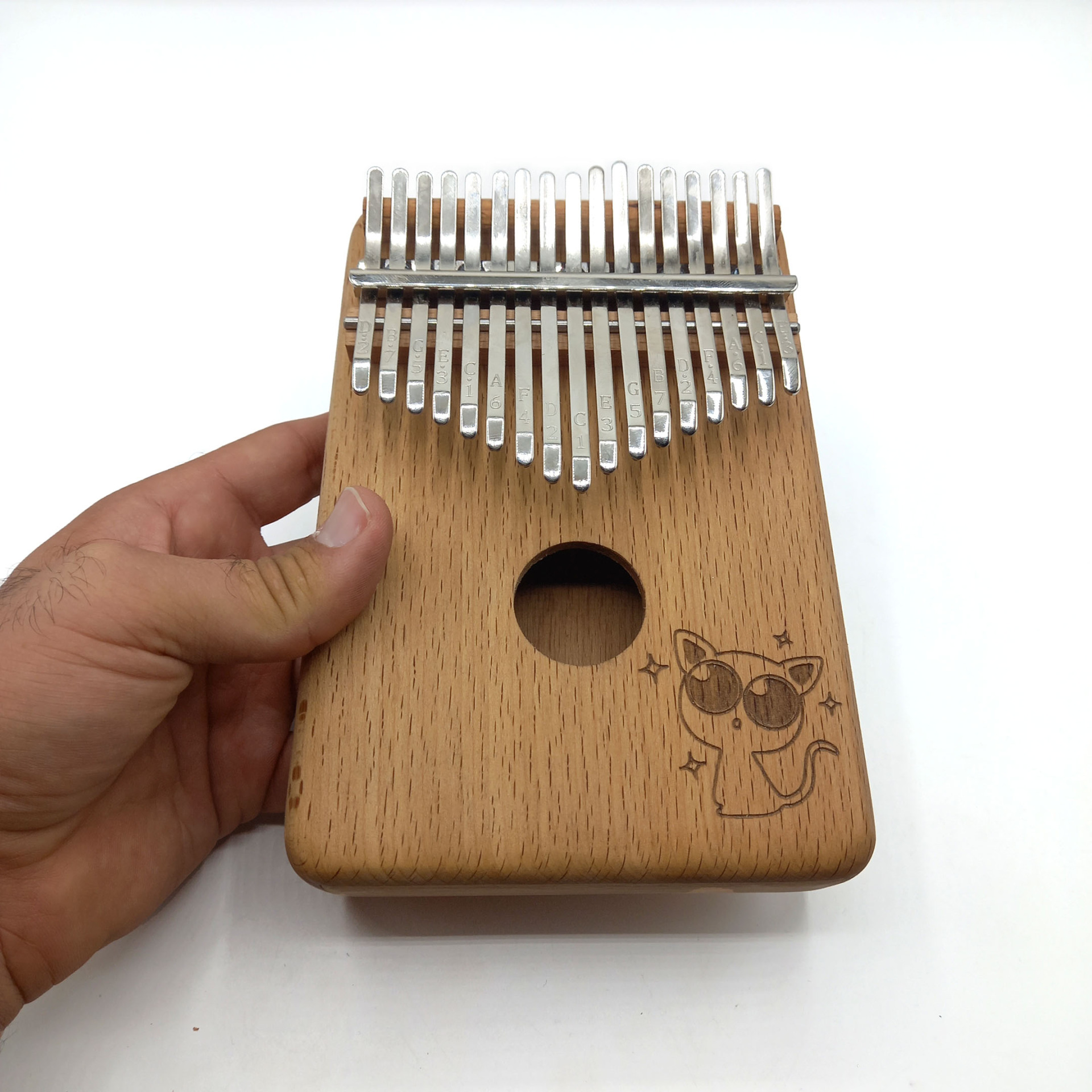  کالیمبا 17 تیغ چوب راش طرح گربه کد d160005 