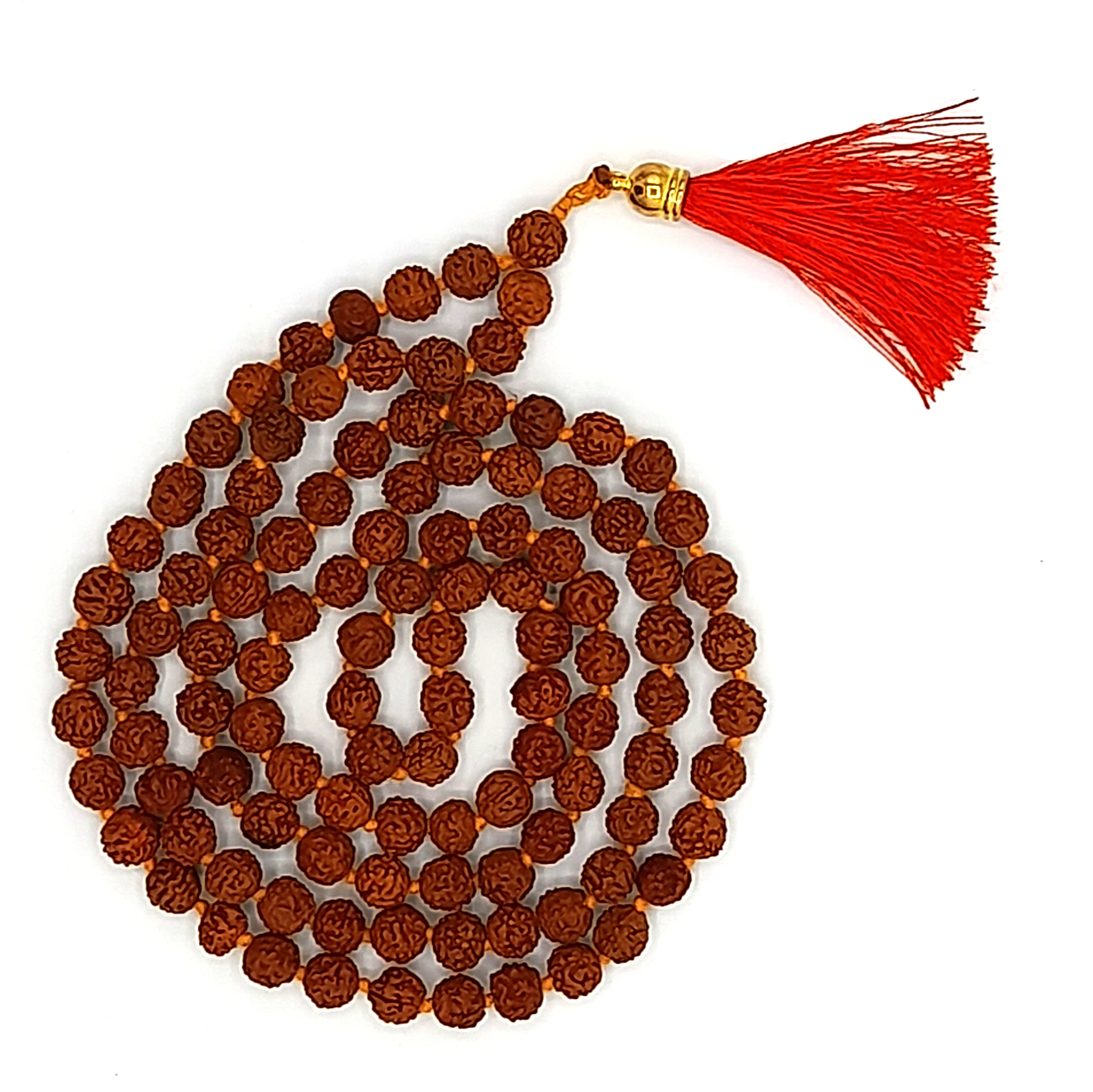  رودراکشا 108 عددی اصل 8 میل گره دار 