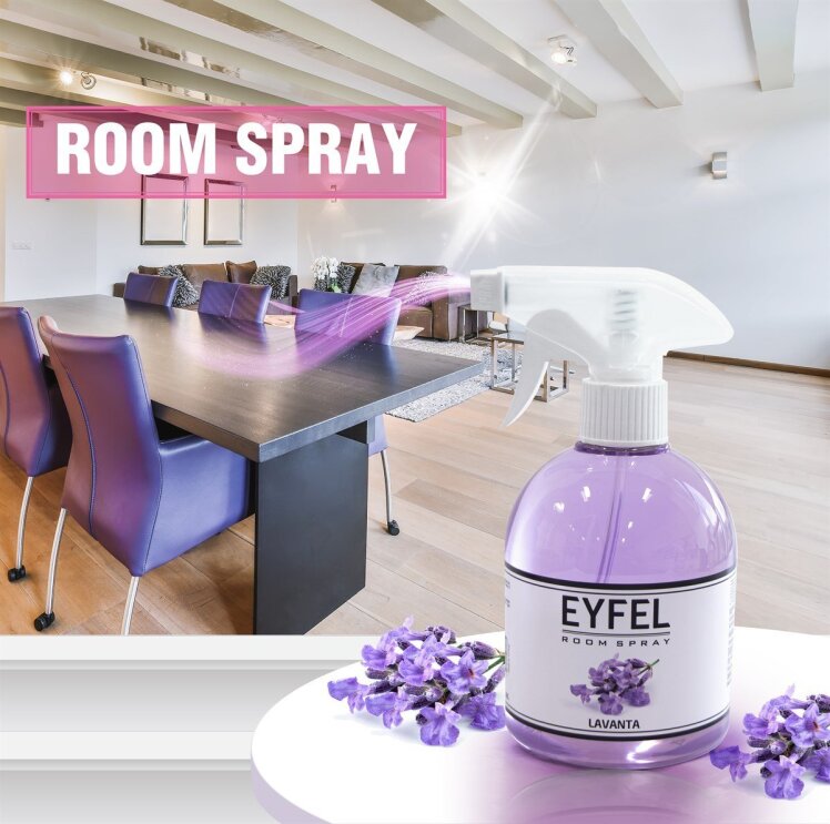 اسپری خوشبو کننده هوا ایفل اصل EYFEL مدل اوسطوخودوس lavender حجم 500 میلی لیتر 