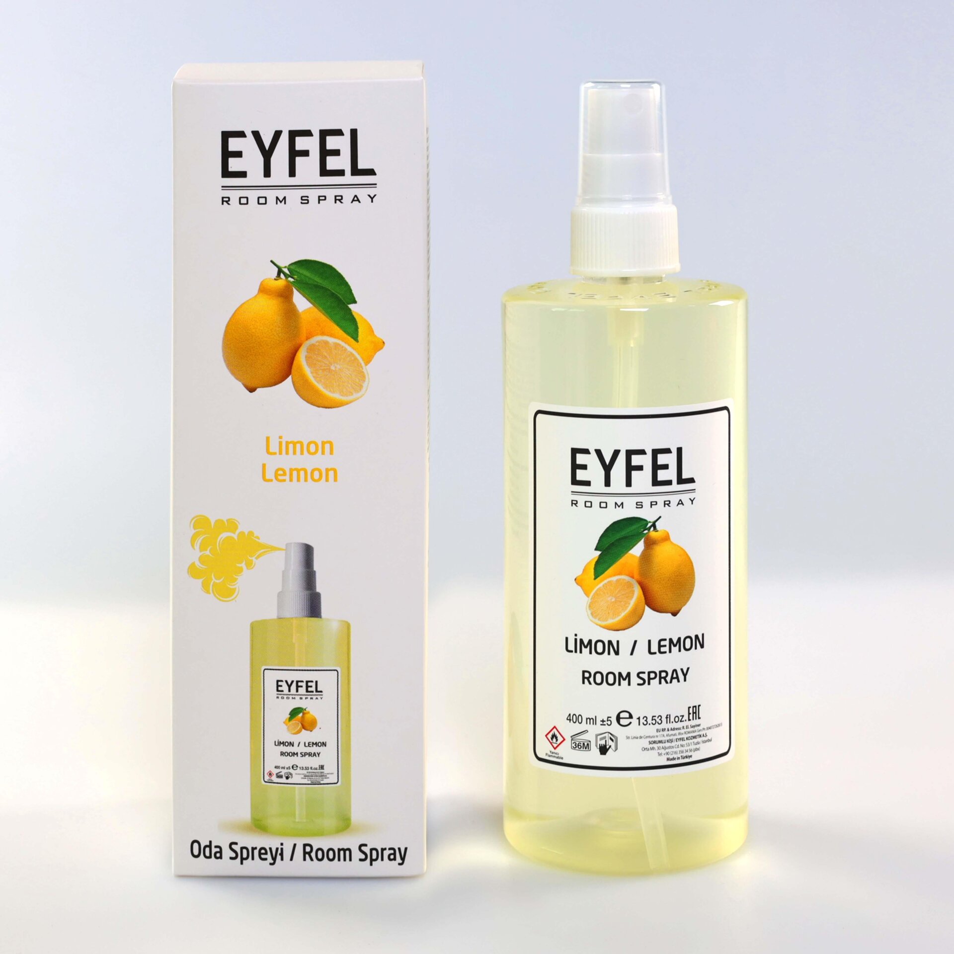  اسپری خوشبو کننده هوا ایفل اصل EYFEL مدل لیمو lemon حجم 400 میل 