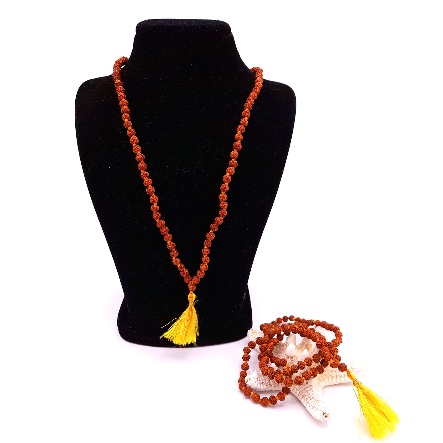  رودراکشا 108 عددی اصل 4 میل گره دار 