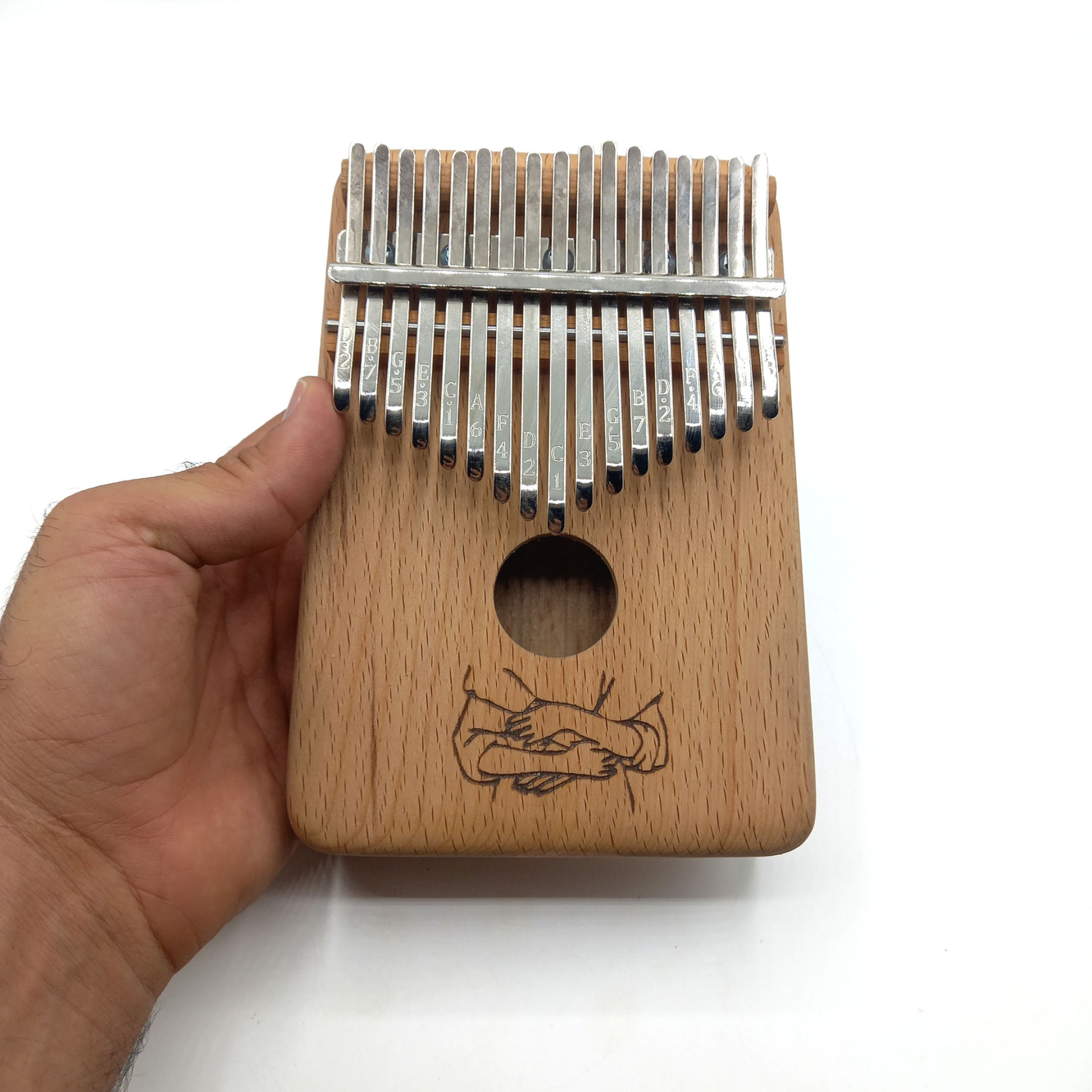  کالیمبا 17 تیغ چوب راش طرح آغوش کد d160007 